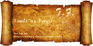 Tamási Fanni névjegykártya