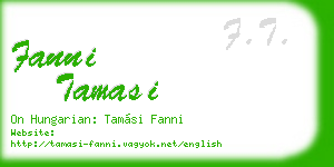 fanni tamasi business card